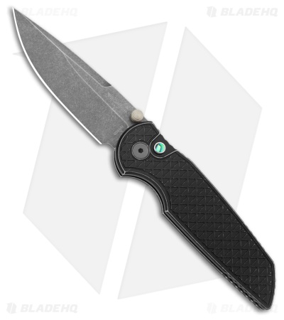 Pro-Tech TR-3 Integrity Button Lock Knife Worn Black Relic (3.5" Acid Wash) LE