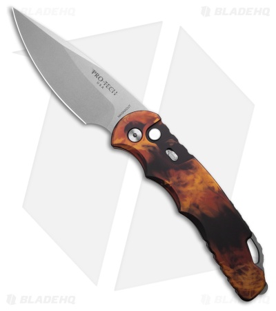 Pro-Tech TR-4 Automatic Knife Del Fuego Anodized Orange/Black Aluminum (4" SW)