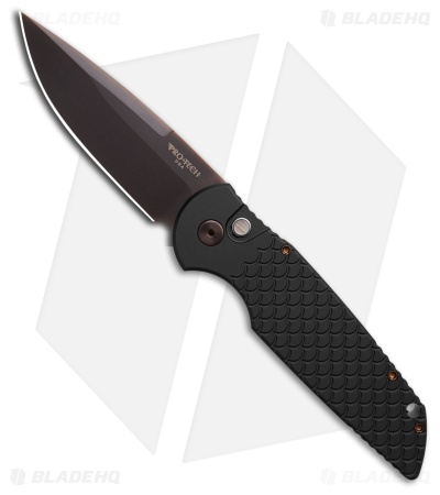 Pro-Tech TR-3 Operator Black Al Automatic Knife Fish Scale (3.5