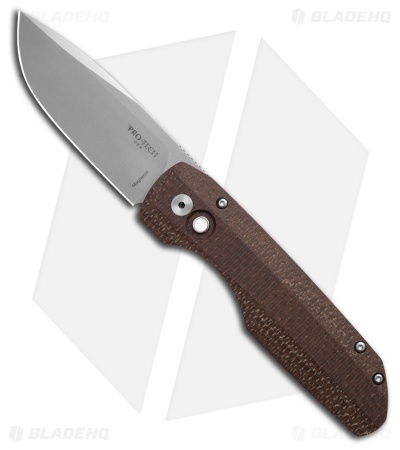 Vero Engineering + Pro-Tech Synapse Auto Knife Burlap Canvas Micarta (3.5" SW)