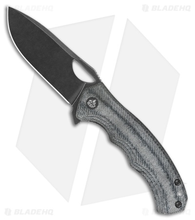 QSP Gorilla Liner Lock Knife Black Denim Micarta (3.4" Black)