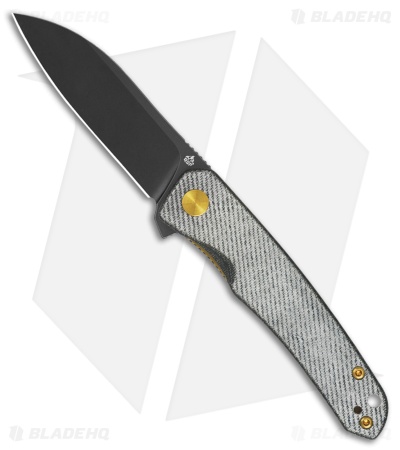 QSP Otter Liner Lock Knife Blue Denim Micarta (2.7" Black) QS140F2