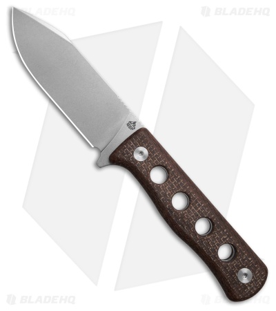 QSP Canary Fixed Blade Fixed Blade Knife Dark Brown Micarta (4.25" Stonewash)