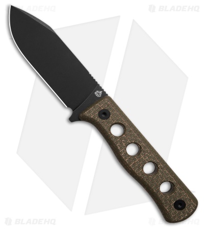 QSP Canary Fixed Blade Fixed Blade Knife Green Micarta (4.25" Black Stonewash)