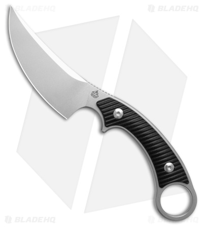 QSP Viper Fixed Blade Knife Black G-10 (4" Stonewash)