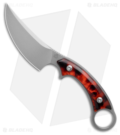 QSP Viper Fixed Blade Knife Tortoise Resin (4" Stonewash)