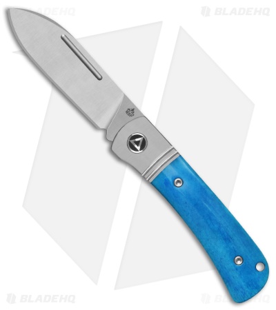 QSP Hedgehog Spear Point Slip Joint Knife Blue Bone (2.9" Satin) QS142SP-D