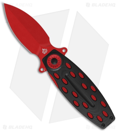QSP Beetle Liner Lock Knife Black G-10 (3" Red) QS162-D