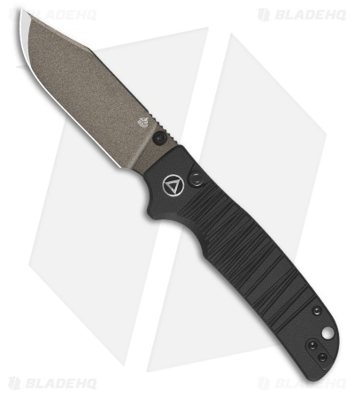 QSP Kali Button Lock Knife Black G-10 (3.25" Champagne)