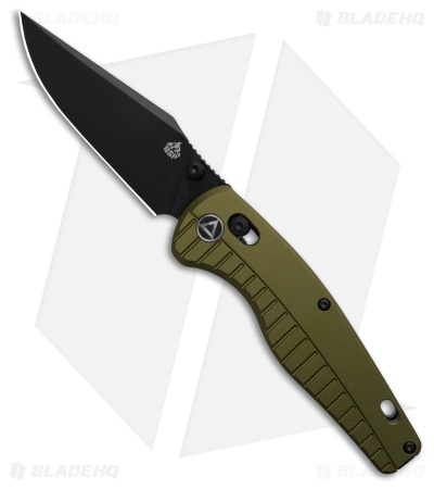 QSP Reptile Glyde Lock Knife OD Green Aluminum (3.4" Black)