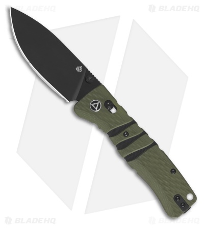QSP Ripley Glyde Lock Knife Green G-10 (3.5" Black)