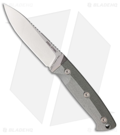 Real Steel Black Thorn Fixed Blade Knife Green Micarta (4.7" Satin)