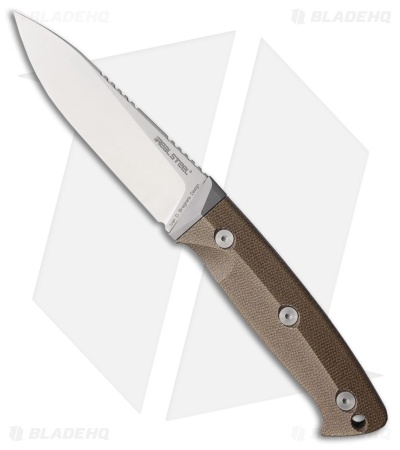 Real Steel Black Thorn Fixed Blade Knife Natural Canvas Micarta (4.7" Satin)