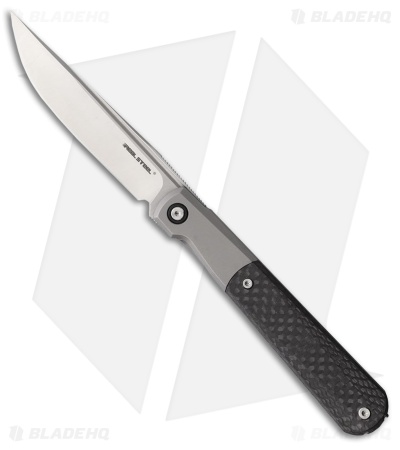 Real Steel Barlow RB-7 Frame Lock Knife Titanium + Carbon Fiber (3.3" Satin)
