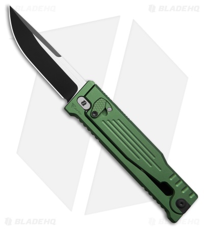 Reate EXO-M Drop Point Gravity Knife Green Aluminum (3.2" Black PVD Nitro-V) BHQ
