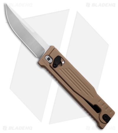 Reate EXO-M Drop Point Gravity Knife Tan Aluminum (3.2" Satin Nitro-V) BHQ