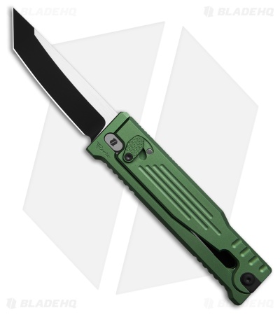 Reate EXO-M Tanto Gravity Knife Green Aluminum (3.2" Black PVD Nitro-V) BHQ
