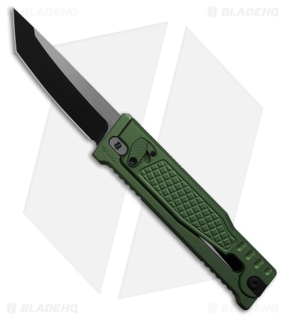 Reate EXO-M Tanto Gravity Knife Green Frag Aluminum (3.2" Black PVD Elmax)