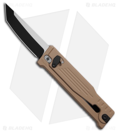 Reate EXO-M Tanto Gravity Knife Tan Aluminum (3.2" Black PVD Nitro-V) BHQ