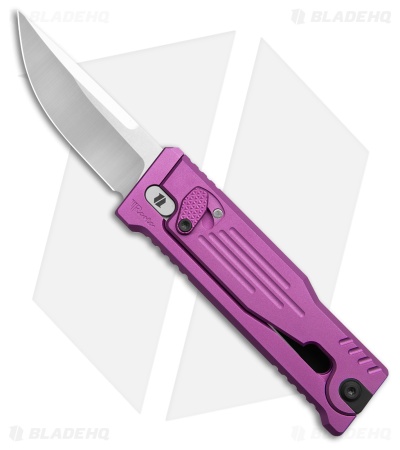 Reate EXO Mini Drop Point Gravity Knife Purple Aluminum (2.6" Satin Nitro-V )