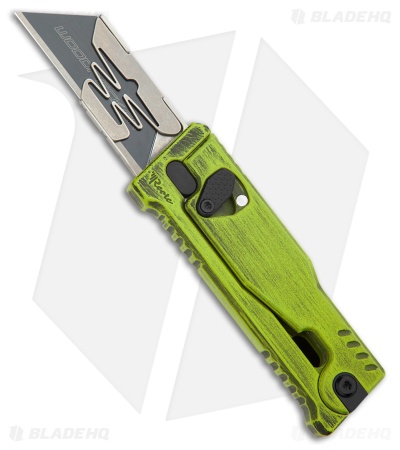 Reate EXO-U Utility Blade Gravity Knife Distressed Green Aluminum (2.3" Utility)