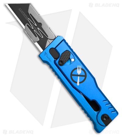 Reate EXO-U Zero Forks Gravity Utility Knife Blue Aluminum (2.3" Utility)