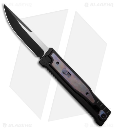 Reate OG EXO OTF Gravity Knife Black Ti/Blue Ti Inlay (3.75" Two-Tone)