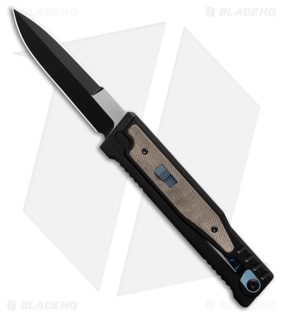 Reate OG EXO D/E Dagger OTF Knife Black Ti/Green Micarta Inlay (3.75" Two-Tone)
