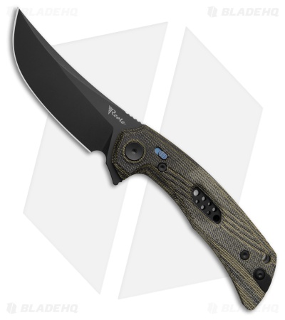 Reate PL-7 Pivot Lock Knife Green/Black Micarta (3.5" Black PVD Nitro-V)