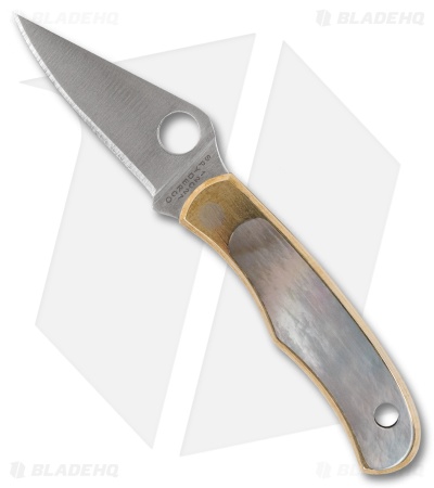 Spyderco Bug Nickel Silver Abalone Mini Folding Keychain Knife (1.3" Satin)