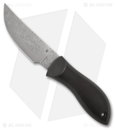 Spyderco Moran Upswept Fixed Blade Knife Gray/Back FRN/Kraton (3.9" Damasteel)