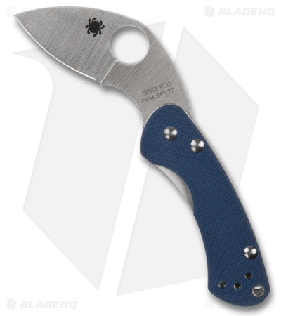 Spyderco Balance R.I.L. Knife Blue Peel-Ply G-10 (2" Satin CPM SPY 27)