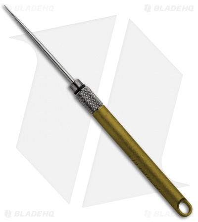 Titaner Crystal Finish Titanium Toothpick + Key Chain Case (Knurled) Bronze Ano