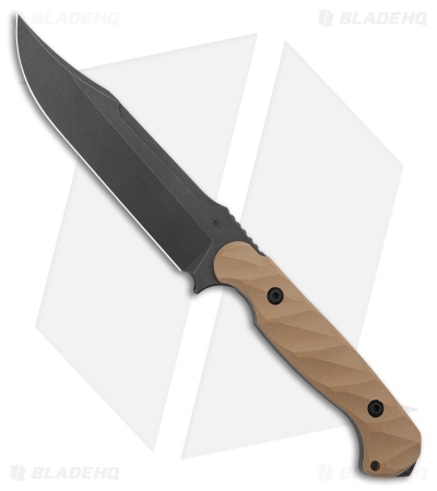 Toor Knives Valor Fixed Blade Knife Omaha Tan G-10 (5.5" Black)