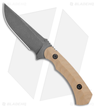 Toor Knives Brauler Fixed Blade Knife Omaha Tan G-10 (4" Black Oxide)