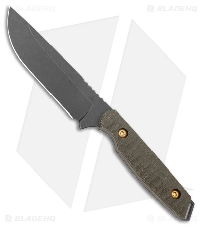 Toor Knives Campfire Field 2.0 Fixed Blade Knife Green Micarta (4.5" Black)