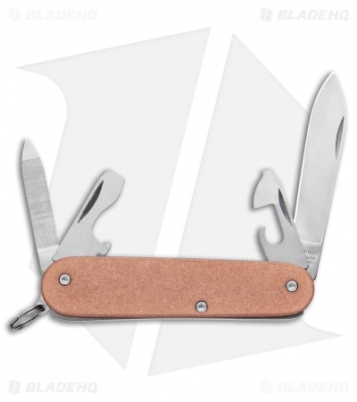 Flytanium Flat Copper Scales Victorinox Cadet 84mm Knife Blade HQ