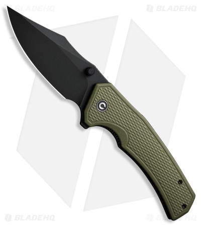 CIVIVI Vexillum Clip Point Liner Lock Knife OD Green G-10 (3.8" Black SW)