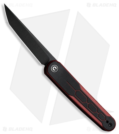 CIVIVI Rafal Brzeski KwaiQ Liner Lock Knife Black/Red G-10 (3" Black SW)