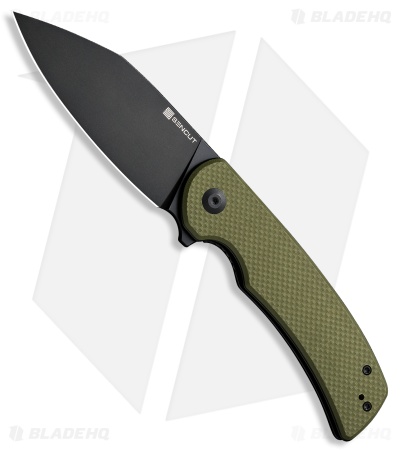 SENCUT Omniform Sheepsfoot Liner Lock Knife OD Green G-10 (3.7" Black 9Cr18MoV)