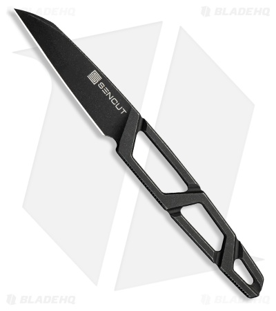 SENCUT Texo Fixed Blade Skeletonized Neck Knife  (2" Black Stonewash) S23095-1