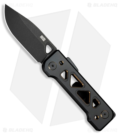 WE Knife Co. Tyro Superlock Knife Black/Gold Titanium (2.9" Black Stonewash)