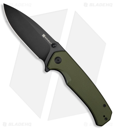 SENCUT Skarnax Liner Lock Knife OD Green G-10 (3.8" Black)
