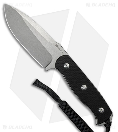 SENCUT Toxodon Fixed Blade Knife Black G-10 (4.6" Stonewash)