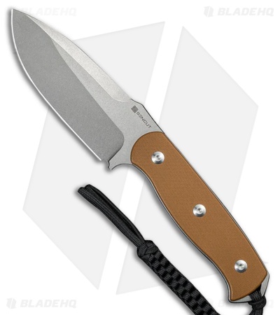 SENCUT Toxodon Fixed Blade Knife Brown G-10 (4.6" Stonewash)