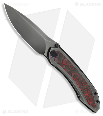 WE Knife Co. Winsome Frame Lock Knife Polished Gray Ti/Lava Flow FC (3.7" Gray)