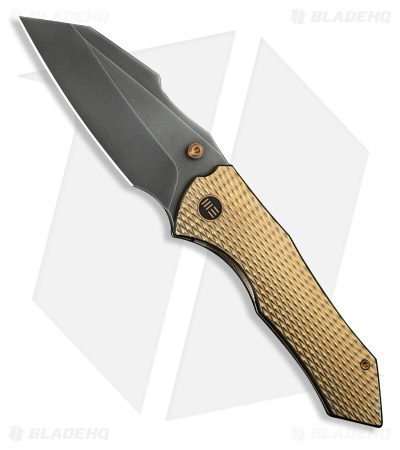 WE Knife Co. High-Fin XL Frame Lock Knife Golden Polished Diamond Ti (3.5" Gray)