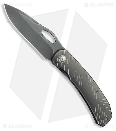 WE Knife Co. Inmate Frame Lock Knife Gray Ti + Satin 'Raindrops'  (3.7" Gray)