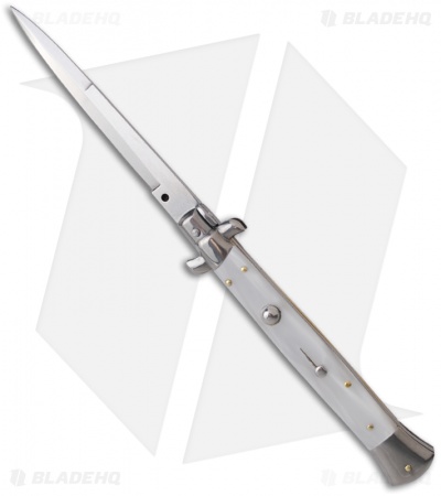 Frank B. 13" Italian Stiletto Bayonet Automatic Knife Wood (6" Satin)
