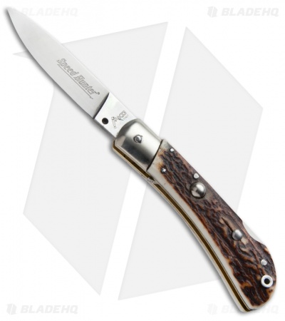 AKC Speed Hunter  Automatic Italian Knife Stag Horn (3" Polish)